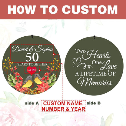 ASTARIN 50th Anniversary Wind Chimes Personalized, 30"/36" Deep Tone Wind Chimes for Wife Husband Parents, Romantic Souvenirs for Men Women Couple