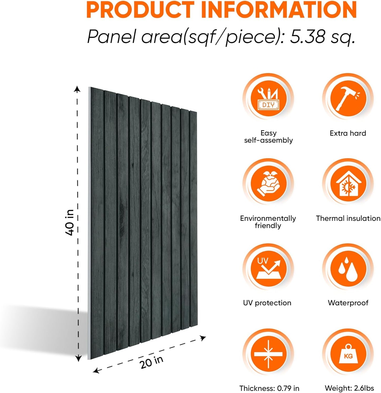 IZODEKOR 3D Wood Effect Styrofoam Wall Panels - Faux Wood Look Wall Panels for Living Room - Fake Acoustic Wood Slat Wall Panels - Pack of 10, Covers 50 sq ft.