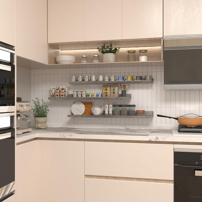 Giftgarden 36 Inch Grey Floating Shelves for Wall Mount, Gray Wood Wall Shelf Ledge for Bathroom Bedroom Living Room Kitchen Storage, Set of 3 Different Sizes