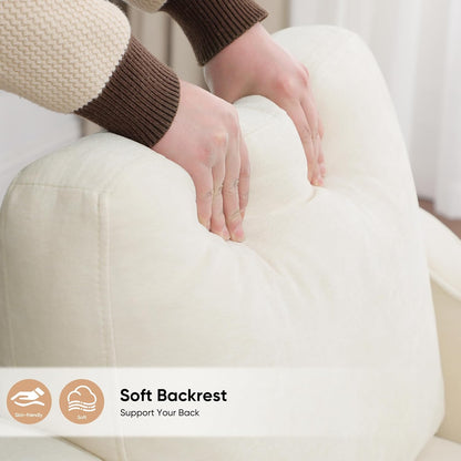 Accent Chair for Living Room, Mid Century Modern Reading Chair for Bedroom, Upholstered Armchair with Side Pockets, Comfy Single Sofa Side Chair for Office, Apartment, Small Room, Beige