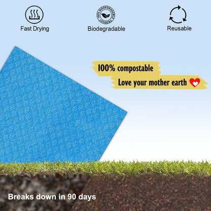 Swedish Dishcloths, Reusable Soft Kitchen Towels, Absorbent Sponge Cleaning Cloths, Washable Quick Drying, 6 Pack, Assorted