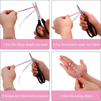 BEISHIDA 500 Yards Pink Ribbon Crimped Curling, Balloon String Shiny Metallic Roll for Gift Wrapping Ribbon Birthday Mother's Day Wedding Anniversary Party Decorations