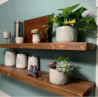 Joel's Antiques 48 Inch Wooden Floating Shelves for Wall - 48x12x2 in - Made of Natural Wood - Long Heavy Duty Rustic Wall Shelves for Bedroom - Perfect for Living Room, Kitchen - Medium Brown