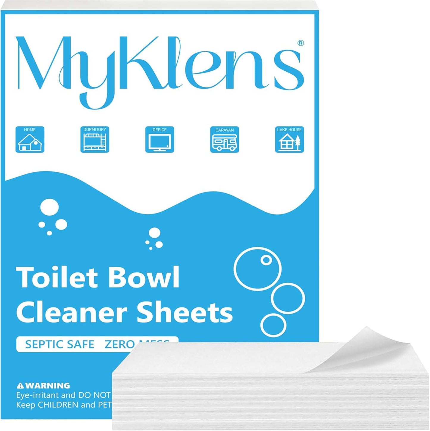 Toilet Bowl Cleaner Sheets, Natural Toilet Bowl Cleaner Strips, Eco-Friendly, Removes Stains & Odors, Non Toxic, Plastic Free, Septic Safe, Ideal Toilet Bowl Cleaner, 60 Uses