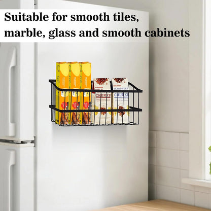 Magnetic Storage Basket, Large Magnetic Fridge Basket with Strong Magnet for Kitchen Laundry Room Office School Organization and Home Dryer Ball Storage, 14.96"x3.74"x5.91"