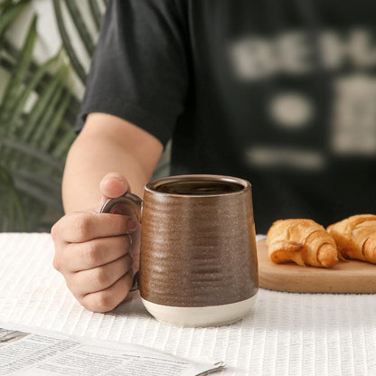 Hasense Porcelain Coffee Mugs Set of 6, 15 Ounce Large Ceramic Coffee Cups Set with Handle for Latte, Tea, Cocoa and Hot Chocolate, Colorful Coffee Mugs for Men and Women, Microwave Safe