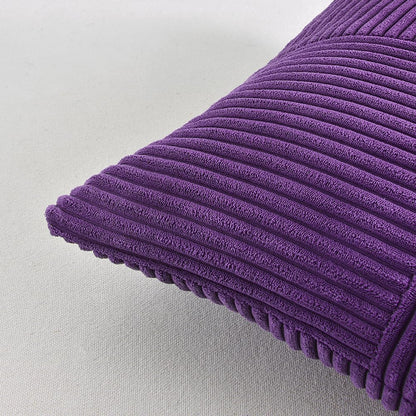 Fancy Homi 2 Packs Purple Decorative Throw Pillow Covers 20x20 Inch for Living Room Couch Bed, Farmhouse Boho Home Decor, Soft Corss Corduroy Patchwork Accent Square Cushion Case 50x50 cm