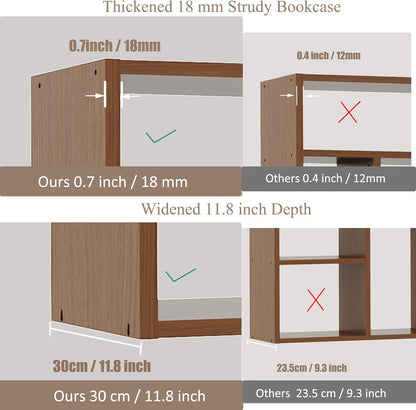 BLANKSPACE 71" H Large Bookcase with 6 Open Shelves & 2 Foldable Baskets - Heavy Duty Storage Bookshelf for Home Office, Living Room, Freestanding Organizer, Yili Oak