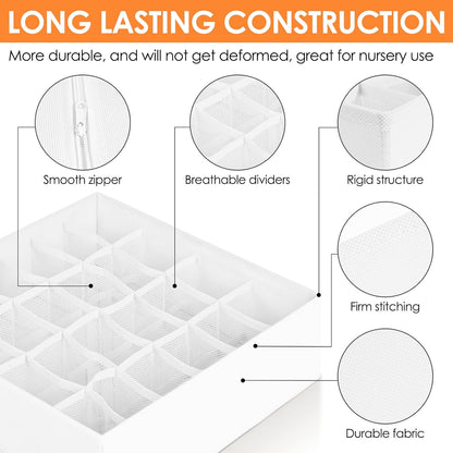 12 Pack Drawer Organizers for Clothing, 116 Large Compartments Fabric Dresser Closet Organizers and Storage Bins for Baby Clothing, Women Men Underwear Socks, Bra, Ties, College Dorm Room Essentials