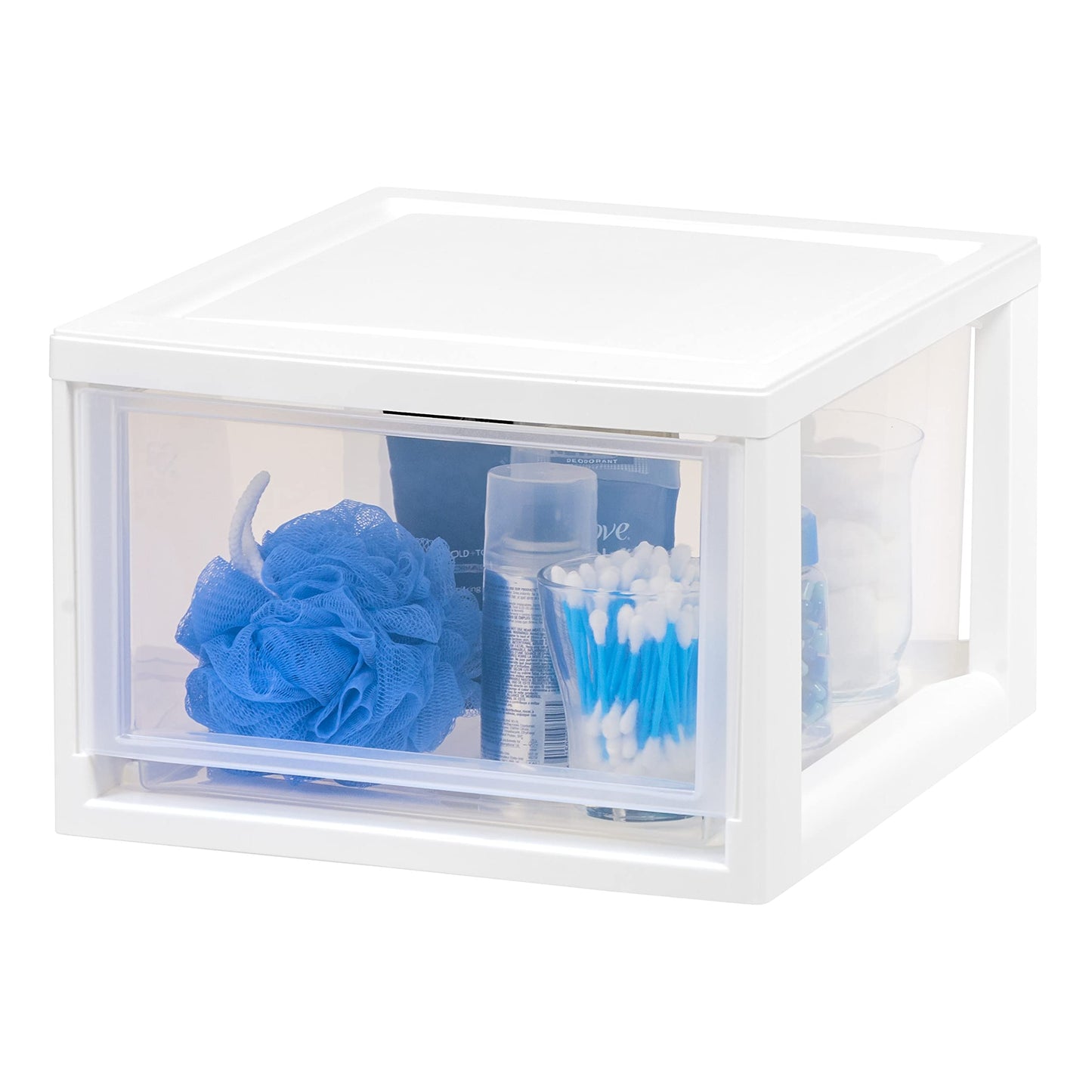 IRIS USA 3-Pack, 14.5 Qt. Stacking Drawer Storage Organizer, White