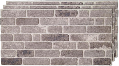 IZODEKOR 3D Wall Panels Brick Effect - Cladding, Stone Look, Styrofoam Facing for Living Room, Kitchen, Bathroom, Balcony, Bedroom, Back of Counter | Path of Gray (3 x Panels) - Covers 53 sq ft
