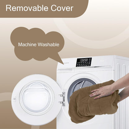 MeMoreCool Round Stuffed Pouf Ottoman Foot Rest, Floor Pouf Foot Stool with Soft Foam Chunk Filling, Small Round Ottoman Footstool Circle Footrest for Living Room, Light Coffee