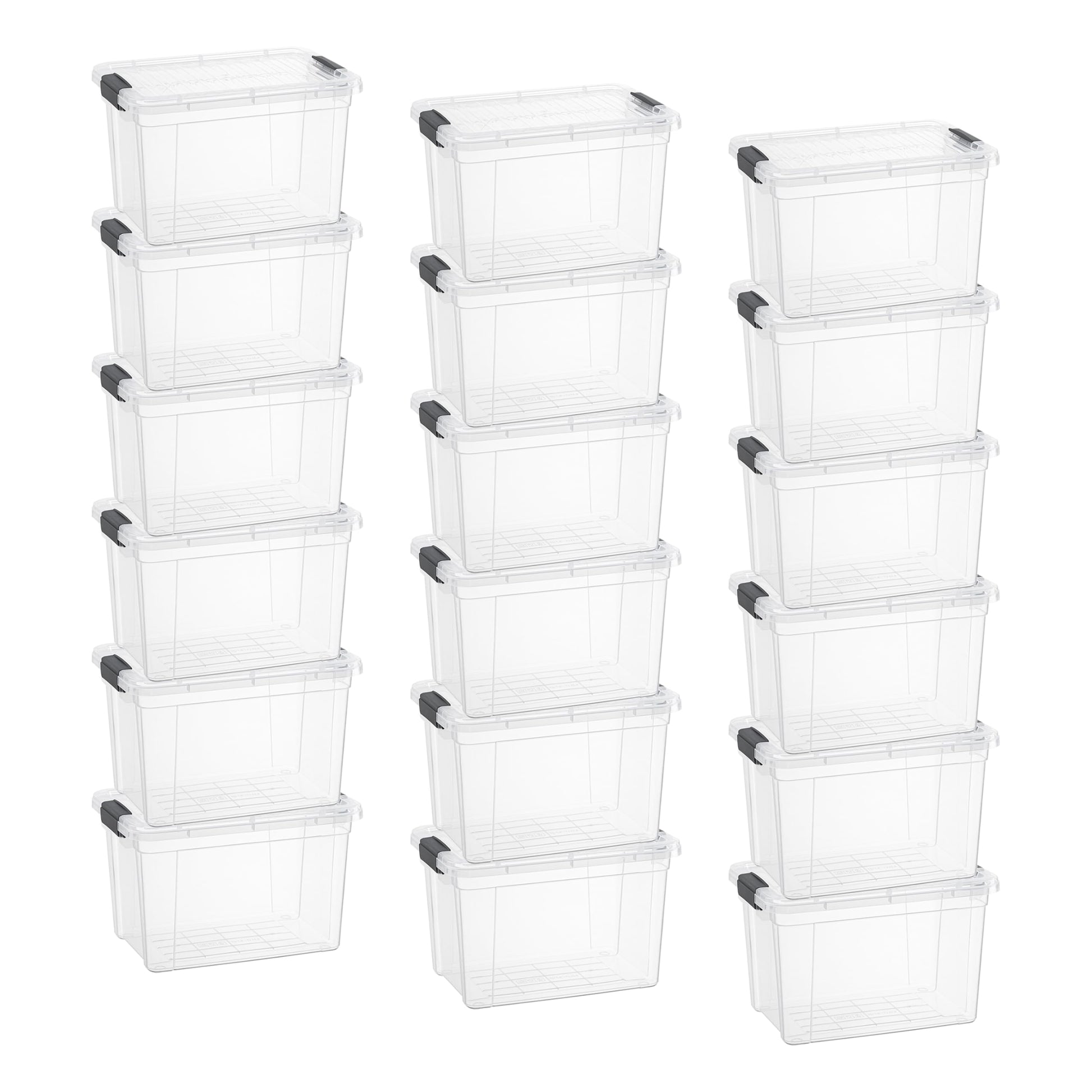 Superio Clear Storage Box with Lid, 8.75 Quart Plastic Container Bins for Organizing, Stackable