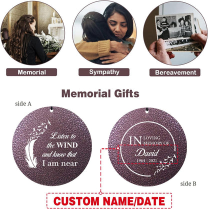 ASTARIN 36" Large Deep Tone Personalized Sympathy Wind Chimes, Memorial Wind Chime for Loss of Mother Father Loved One, Angel's Feather Bereavement Gifts Decor Outdoor Patio Garden(Produced in USA)