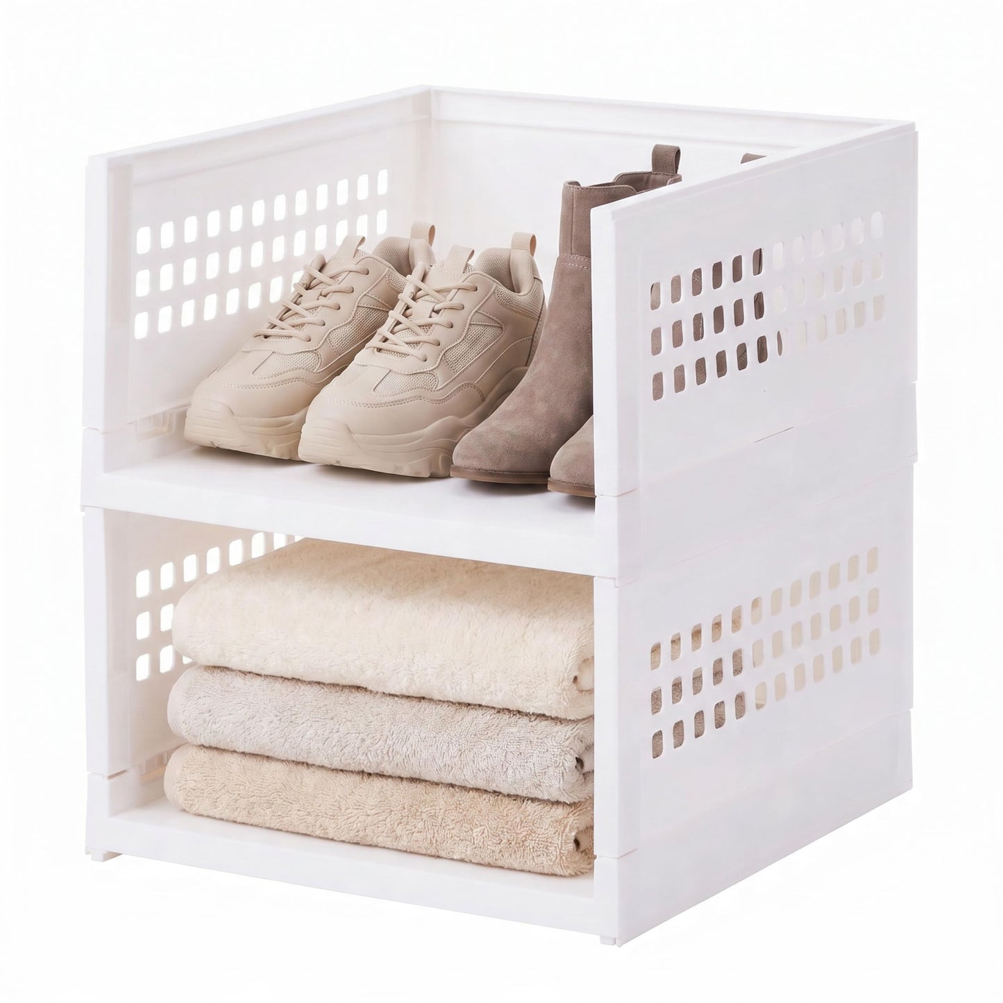 IRIS USA Modular Storage Organizer, 2 Pack, Made in USA, Collapsible