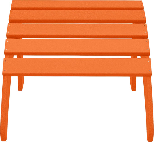 WestinTrends Outdoor Ottoman, Patio Adirondack Ottoman Foot Rest, All Weather Poly Lumber Folding Foot Stool for Adirondack Chair, Widely Used for Outside Porch Pool Lawn Backyard, Orange
