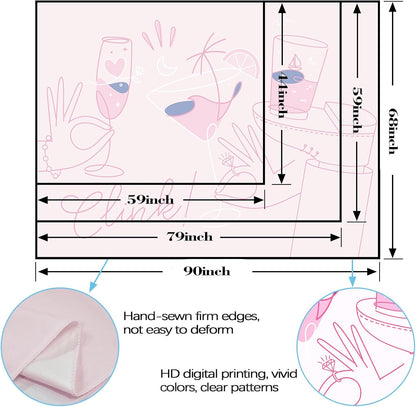 Lunerfex Y2K Tapestry Pink Party Wall Tapestry, Cute Tapestries for Bedroom Funny Tapestries Wall Hanging for Bedroom Living Room Decor Pink-2 44"x60"