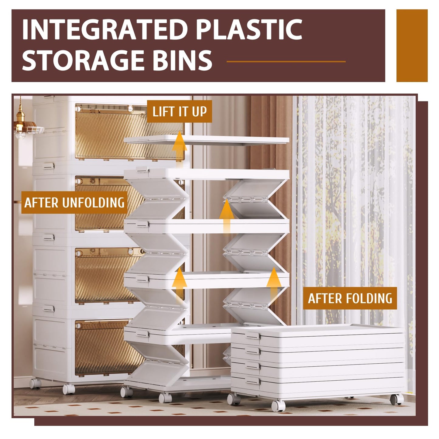 QudraKast 4-Tier Stackable Plastic Storage Bins - 37QT Stackable Storage Bins - Closet Organization