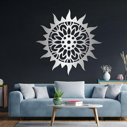 Sunburst Metal Wall Decor, Unique Sun Flower Design, Outdoor & Indoor Wall Art for Living Room, Bedroom, or Patio, Home Decor (Gold, 28"x28"|70x70cm)