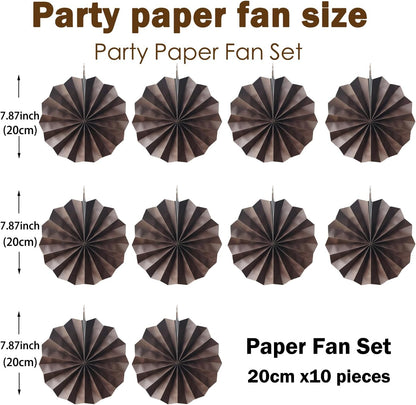 Coffee Party Decorations,Coffee Birthday Decorations,Party Events Accessories,Coffee Themed Party Decorations,Coffee Party,Friends Themed Party 8in Hanging Paper Fans 30 Color DIY Set(Coffee))