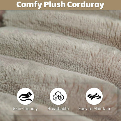 HYJT-H&K Modular Sectional Sofa Cloud Couch, 107" Comfy L Shaped Sectional Couches for Living Room, Deep Seat Memory Foam Plush Fluffy Corduroy Boneless Couch Sectionals Left Facing Sofa Chaise Brown