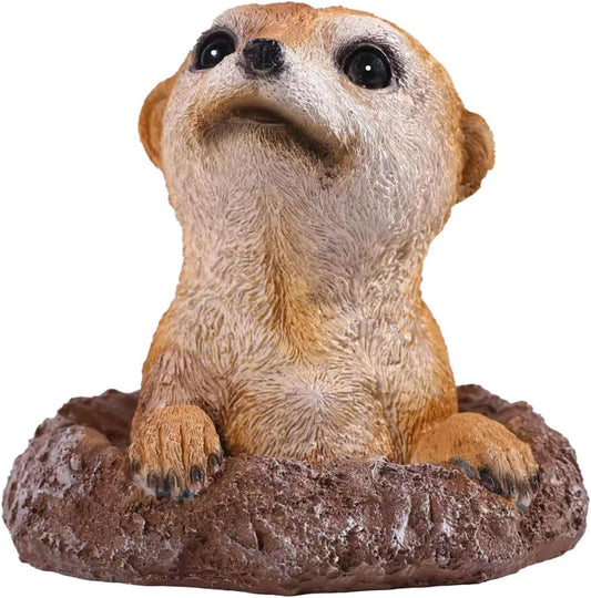 Meerkat Statue - Charming Meerkat Garden Animal Statue: Lifelike Decor Accent for Your Yard or