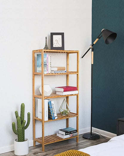 SONGMICS 5-Tier Bamboo Shelf, Freestanding Bathroom Storage Rack