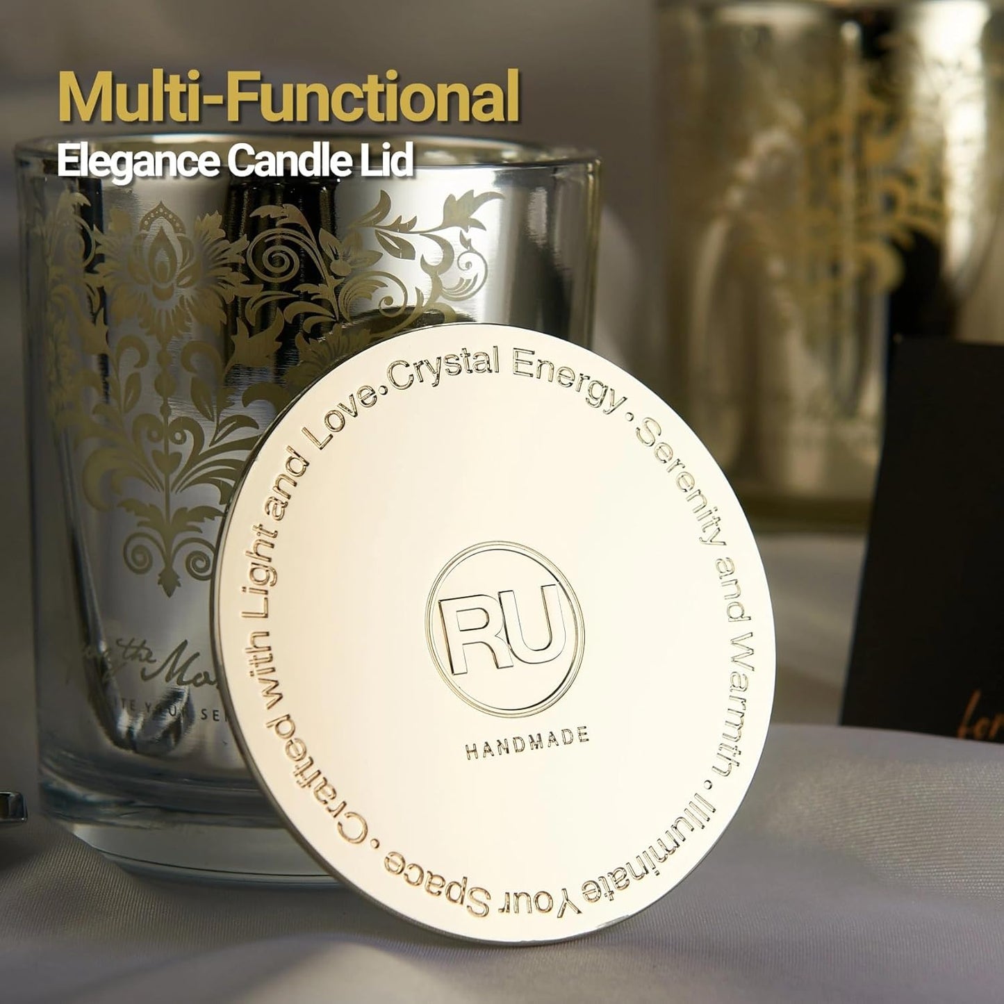 Luxury Scented Candles Gift Set ??3 Crystal Soy & Beeswax Aromatherapy Candle with Snuffer Lid & Wick Trimmer,7oz/each | Floral & Citrus Scents, Candle for Women, candles for home Scented & Relaxation