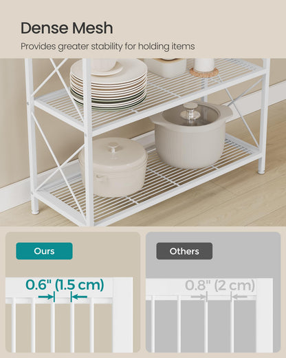 SONGMICS 5-Tier Metal Storage Rack, Shelving Unit with X Side Frames