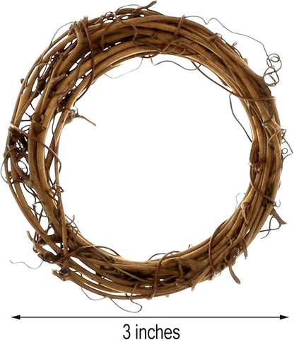 3" Natural Grapevine Wreath by Ashland - Ready-to-Decorate Rustic Home Decor for Weddings, Birthdays, Parties, and Holidays - Bulk 72 Pack