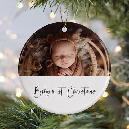 Personalized Christmas Ornaments 2025,Custom Ornaments with Photo Text,First Christmas Ornaments for Xmas Tree Decoration,Ornaments Keepsake Gift for Family