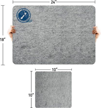 ZOMONETI 24" x 18" + 10" x 10" Wool Pressing Mat 100% New Zealand Felted Wool Ironing Mat Pad Blanket for Quilter, Sewing, Quilting Supplies and Notions