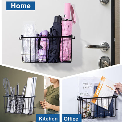 dedoot Magnetic Holder Locker 11"x 3.9"x 5.9" Strong Magnetic Black Mesh Holder Magnetic Basket Organizer Shelf Rack for Whiteboard,Fridge, Sponge, Recipe, Beverage,Refrigerator,Office File Foil