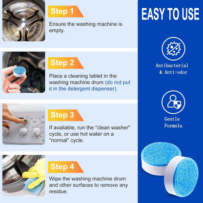 Washing Machine Cleaner Tablets, 40Pcs Deep Cleaning Tablets, Compatible with HE, Top & Front Load, Deep Cleaning Residue & Odor Eliminator, Deep-cleans to remove residue and neutralize smells01