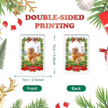 Personalized Christmas Ornament 2025 - Custom Dog Photo & Name, 1st Xmas Gift for Pet Lovers - Customized Dog Ornaments for Christmas Tree, Pet Memorial Gifts