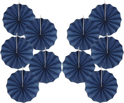 Blue Party Decorations,Blueberry Party Decorations Decorations Party Paper Fans Bulk 8in,Graduation Decoration Classroom Decor, Western Themed Party Decorations 30 Color DIY Set （Deep Blue）