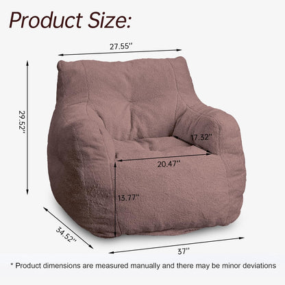 Recaceik Large Bean Bag Chairs, Tufted Soft Stuffed Bean Bag Chair with Filler, Fluffy Lazy Sofa, Imperial Lounger Giant Bean Bag Chair for Bedroom, Living Room, Rufous