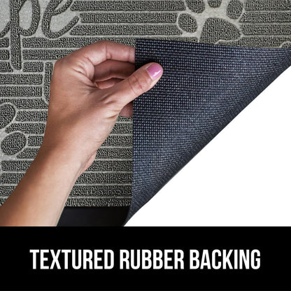 GORILLA GRIP 100% Waterproof All-Season WeatherMax Doormat, 47x35, US Designed Natural Rubber, Stain and Fade Resistant, Low Profile Indoor Outdoor Door Mats, Easy Clean Patio Mat, Stone Paws