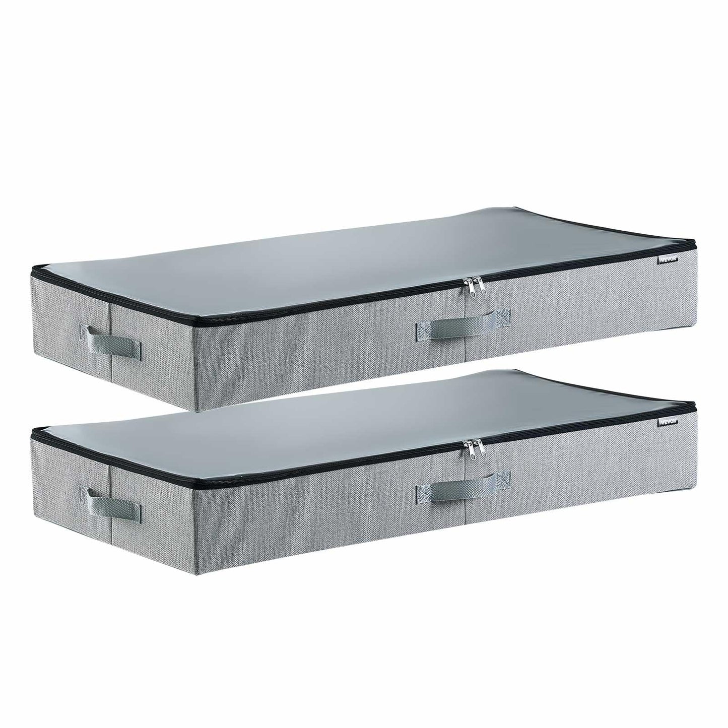 VEVOR Under Bed Storage with Clear Lids, 33.5 x 16.9 x 4.7 Inch, 45L Large Underbed Clothes Storage