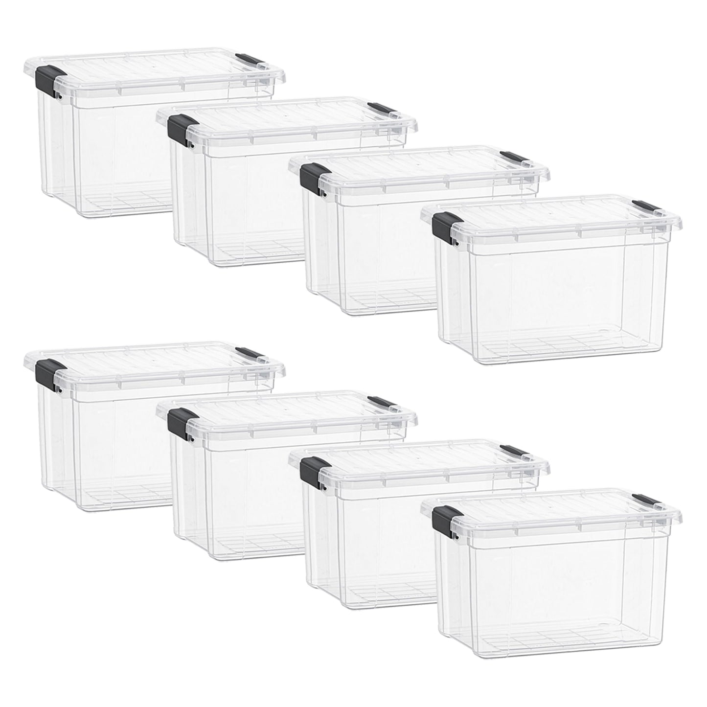Superio Clear Storage Boxes with Lids, 49 Quart Plastic Container Bins for Organizing, Stackable