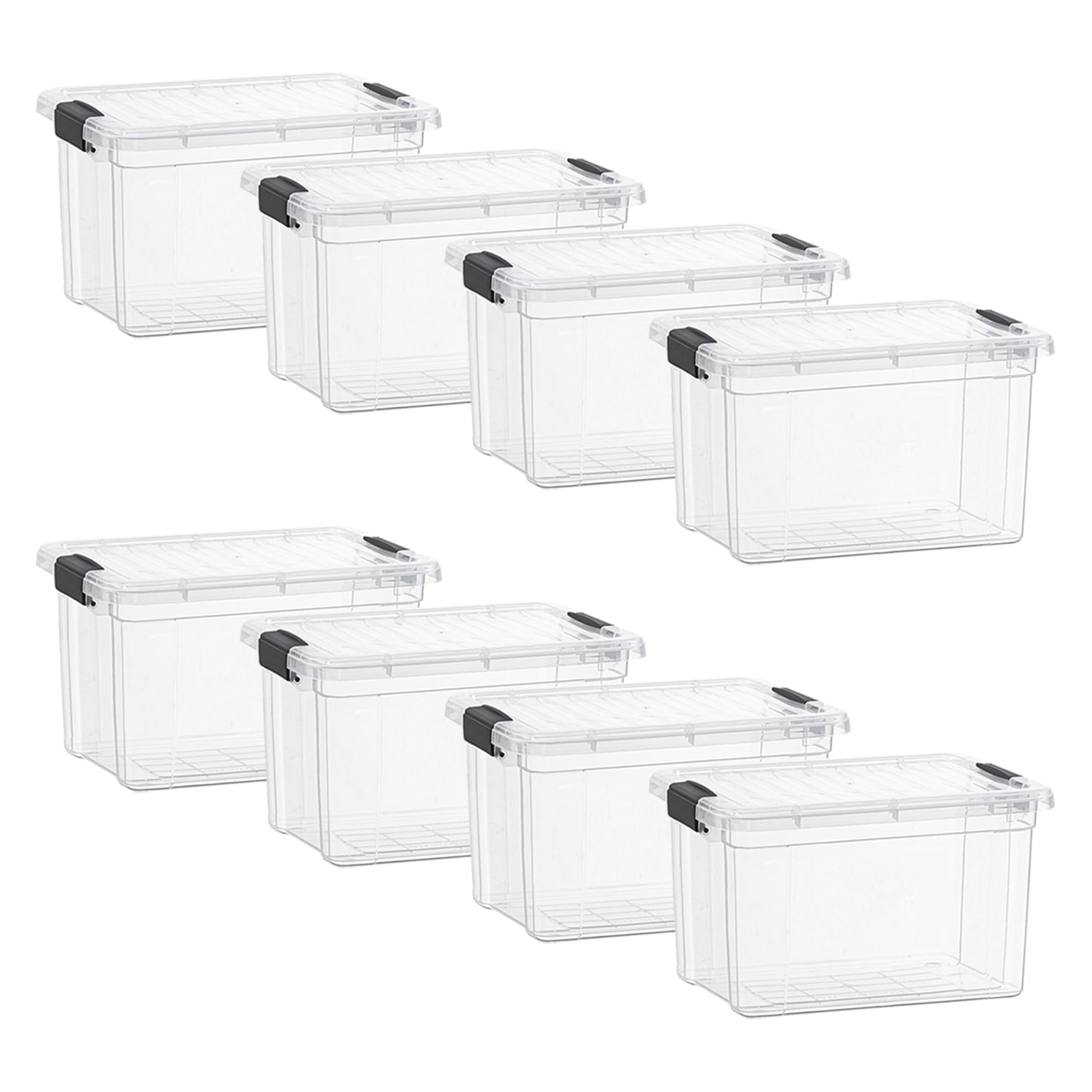 Superio Clear Storage Boxes with Lids, 49 Quart Plastic Container Bins for Organizing, Stackable