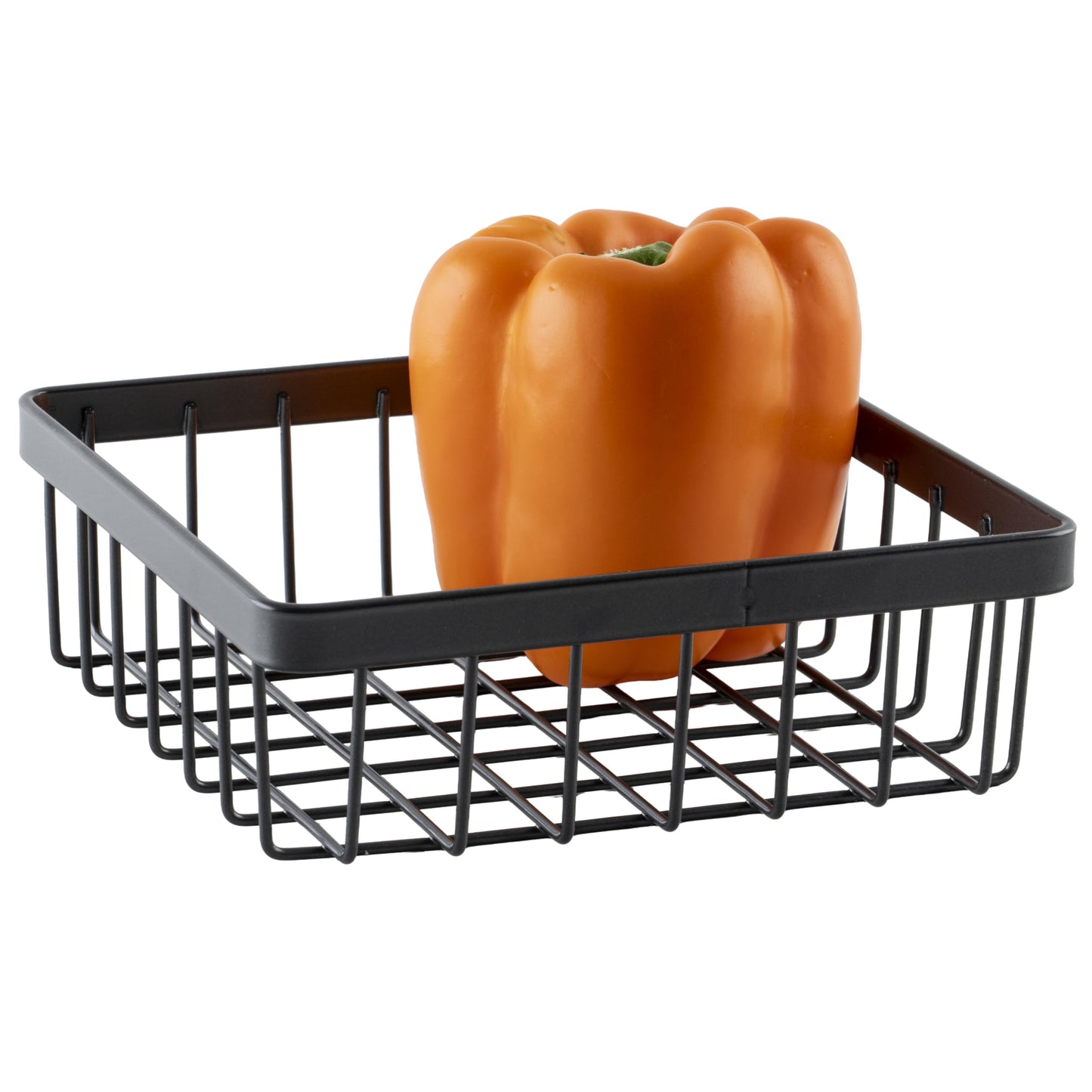 G.E.T. WB-662-MG Square Metal Storage Wire Basket for Pantry, Produce and More, 6" x 6" x 2"