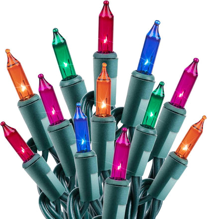 Minetom 100 Counts Clear Christmas String Lights 26.5 Feet Warm Mini Lights Waterproof for Indoor Outdoor Patio Wreath Garden Wedding Party Thanksgiving Holiday Xmas Tree Decorations, Multicolored