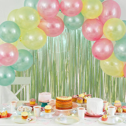 3 Pack 3.3 x 8.2 ft Sage Green Foil Fringe Backdrop Curtains, Tinsel Streamers Party Decorations, Door Shimmer for Baby Shower, Birthday, Martini Party Decorations