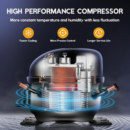 Tylza 88L Ciagr Humidor Cabinet, Humidity & Temp Control Electric Humidors for Cigars, 546 Counts, Silent Compressor, Reversible Door, Cigar Humidors with Spanish Cedar Drawer Shelves, Gifts for Men