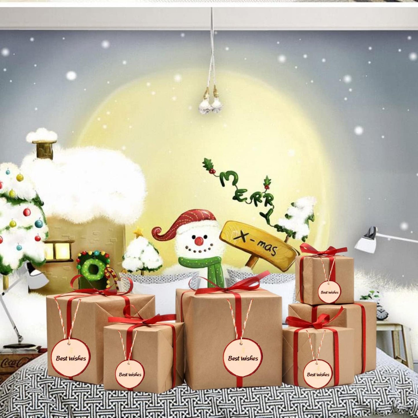 Wood Slices TICIOSH Craft Unfinished Wood kit Predrilled with Hole Wooden Circles for Arts Wood Slices Christmas Ornaments DIY Crafts 30 Pcs 3.5-4.0 inches