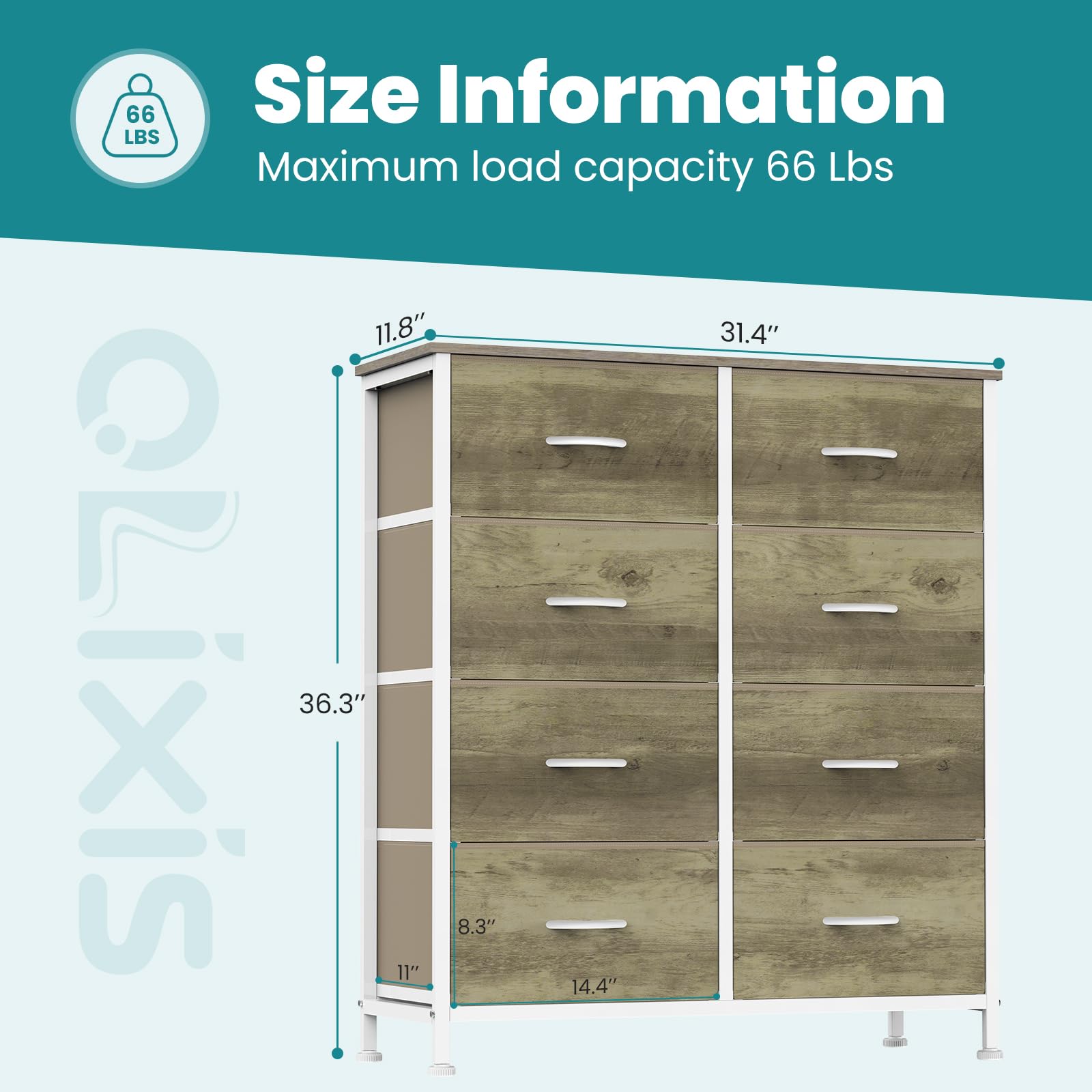OLIXIS 8 Drawer Storage Dresser for Bedroom, Closet Organizers Units