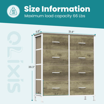 OLIXIS 8 Drawer Storage Dresser for Bedroom, Closet Organizers Units