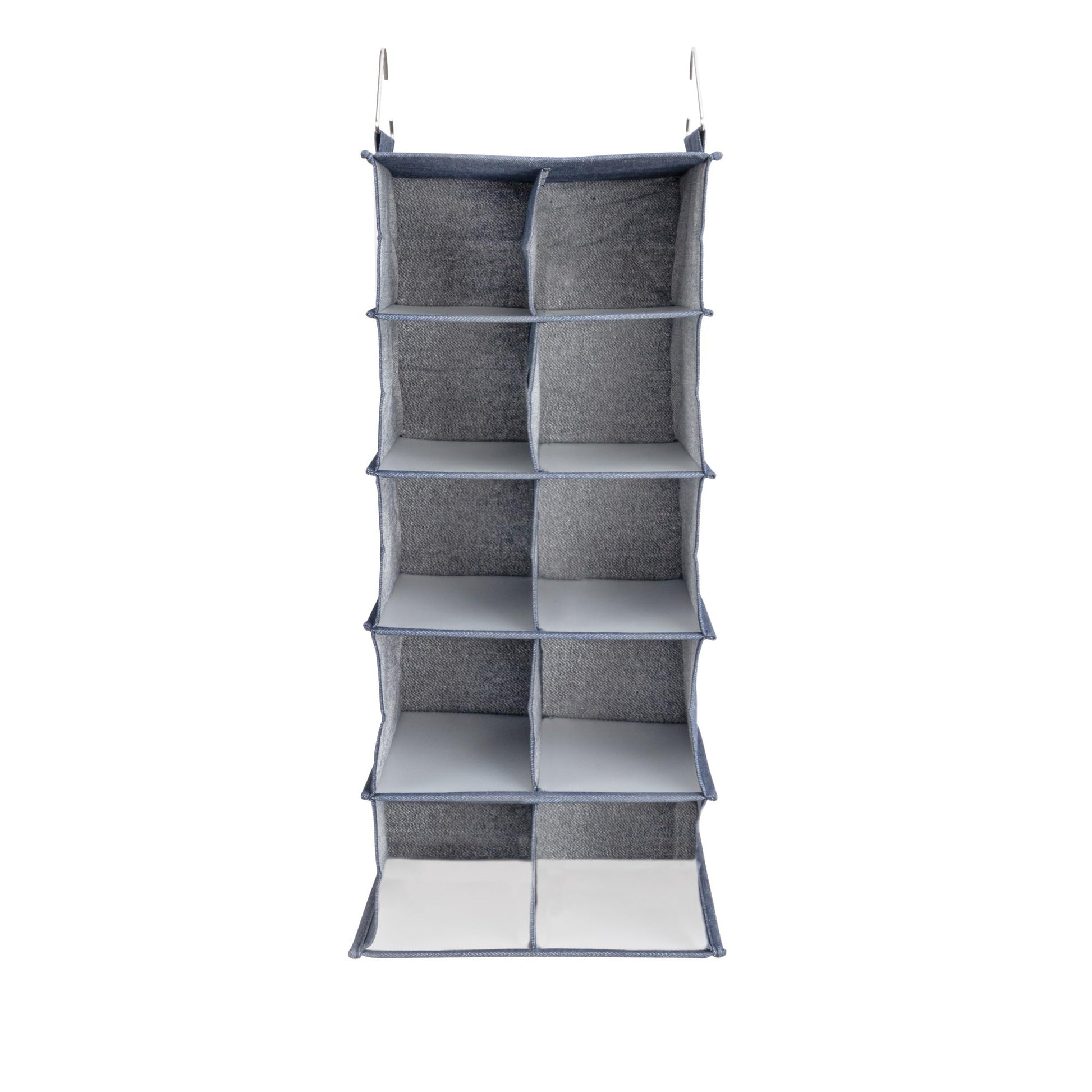 Household Essentials Hanging Cotton Blend and Plastic Closet Shoe Organizer with 10 Storage