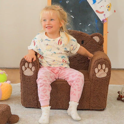 ALIMORDEN Animal Series Kid's Chair, Ultra-Soft Comfy Foam Filled Toddler Sofa Chair, Cute Animal-Shaped Design Toddler Couch, Lightweight Birthday for Boys & Girls (Brown Bear)